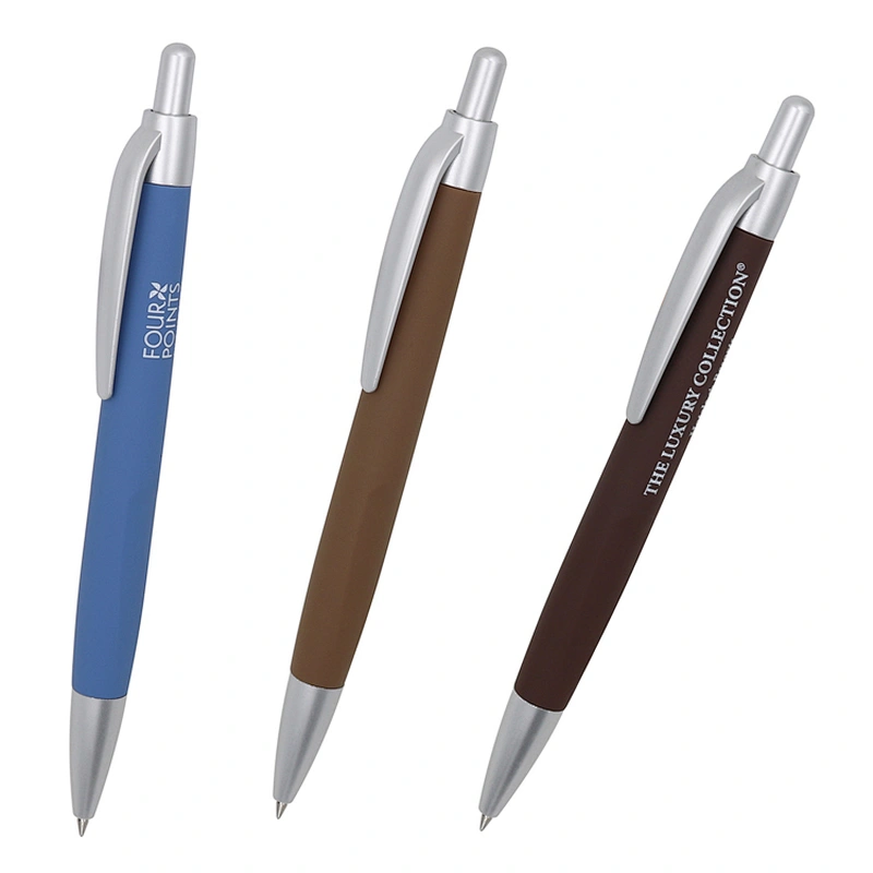 Cheap plastic soft touch ball pen with logo ballpoint pen with logo promotional pen