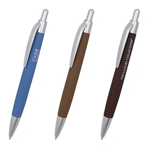Cheap plastic soft touch ball pen with logo ballpoint pen with logo promotional pen