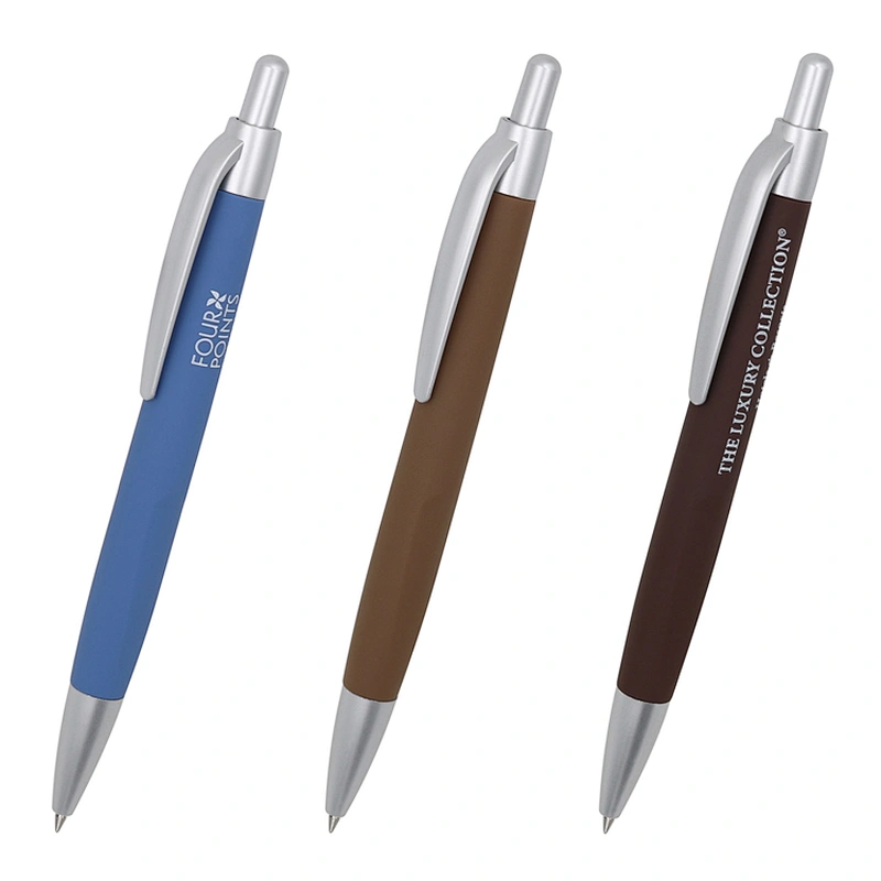 Cheap plastic soft touch ball pen with logo ballpoint pen with logo promotional pen
