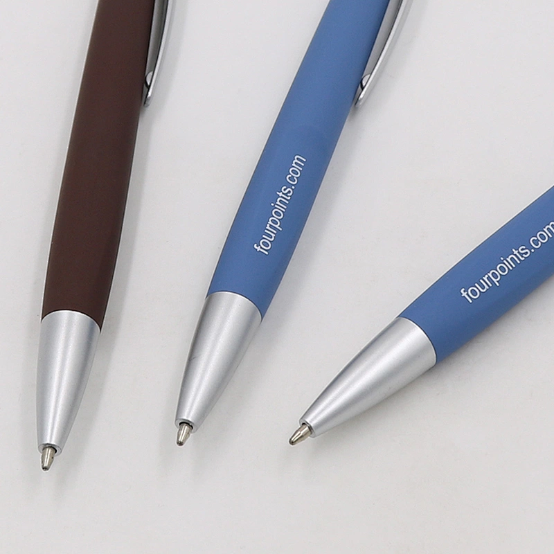 Cheap plastic soft touch ball pen with logo ballpoint pen with logo promotional pen