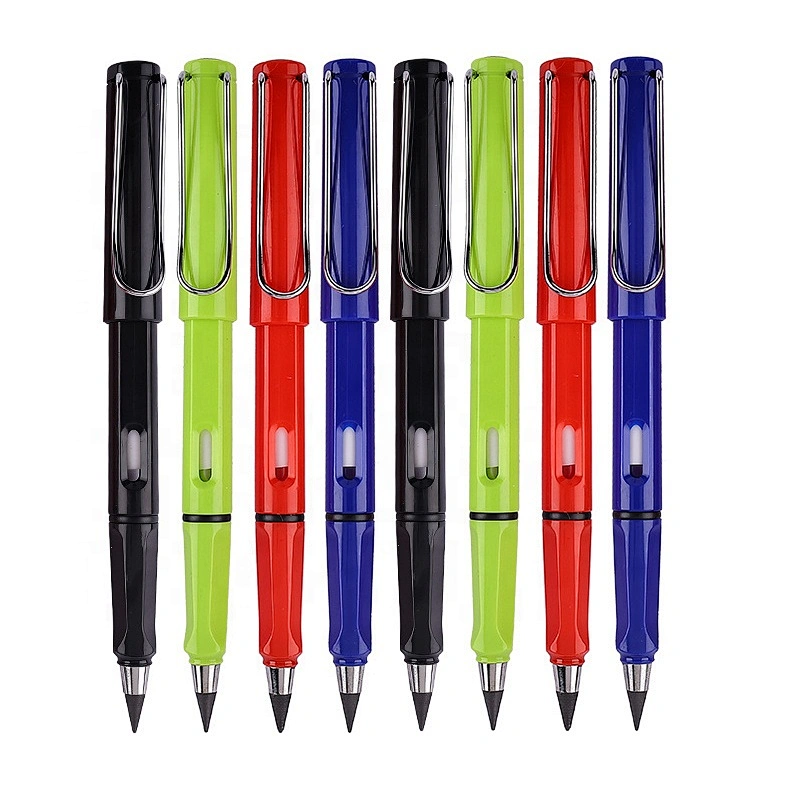 Eye catching assorted colors plastic 2B inkless pencil endless pencil printing pencil with logo