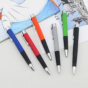 Promotional  Custom Pen Rubber Coated Metal With Soft Rubber Grip