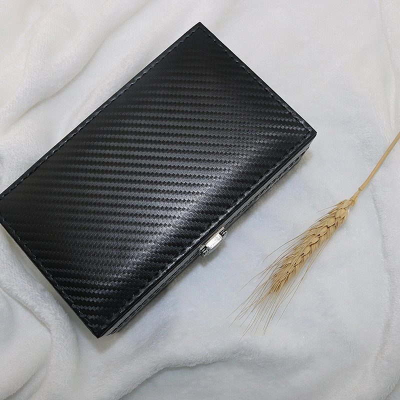 Carbon fibre carbon fiber custom logo  luxury travel jewelry case with lock jewelry box for men