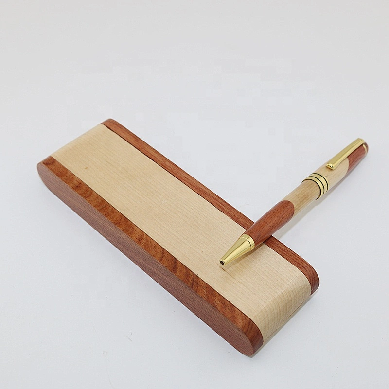 Christmas Gift Maple Rose Wood Holder Display Case Luxury Wooden Ball Pen With Box