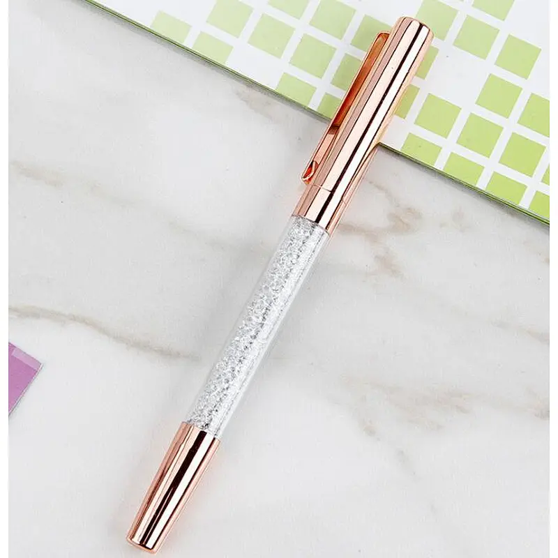 Popular promotional stylish office gift alpen gold clip ballpoint pen glitter crystal ball pen