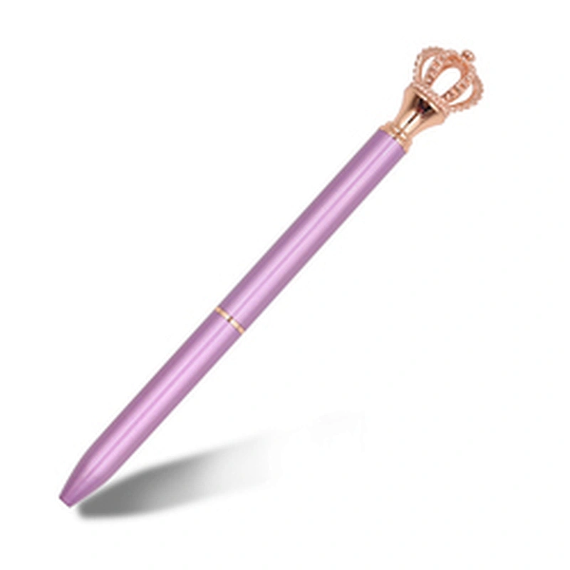 China professional manufacturer metal crown pen with shiny trims black blue ink beautiful gift pen