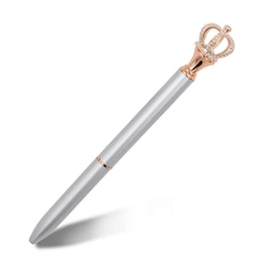 China professional manufacturer metal crown pen with shiny trims black blue ink beautiful gift pen