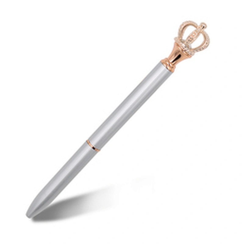 China professional manufacturer metal crown pen with shiny trims black blue ink beautiful gift pen