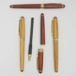 High quality luxury handmade bamboo rosewood roller pens custom logo wooden pen