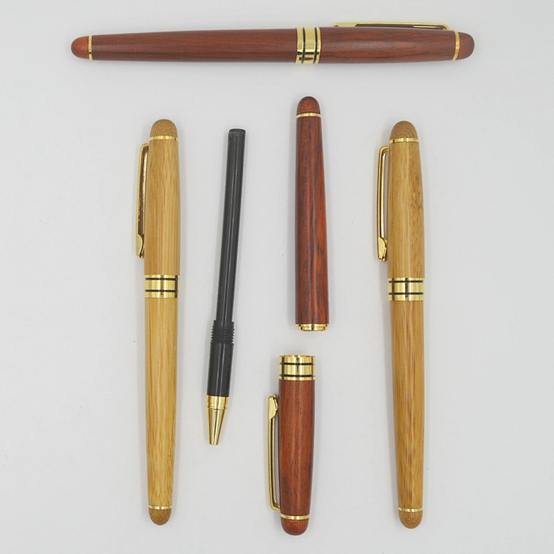 High quality luxury handmade bamboo rosewood roller pens custom logo wooden pen