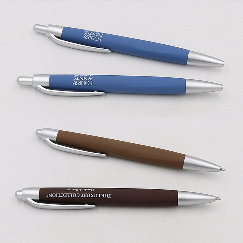 Cheap plastic soft touch ball pen with logo ballpoint pen with logo promotional pen