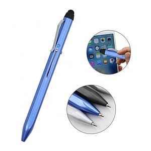 2022 Promotional hexagon pens 4 color ink ballpoint pen with stylus