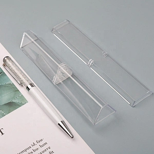Oem Triangular Plastic Transparent gift Boxes For Promotion pen box , pen case