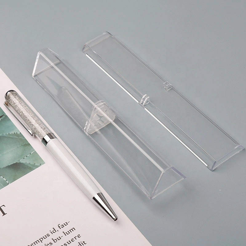 Oem Triangular Plastic Transparent gift Boxes For Promotion pen box , pen case