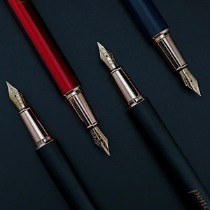 RTS Luxury heavy A5 pu leather notebook metal fountain pen gift box business corporate gift set