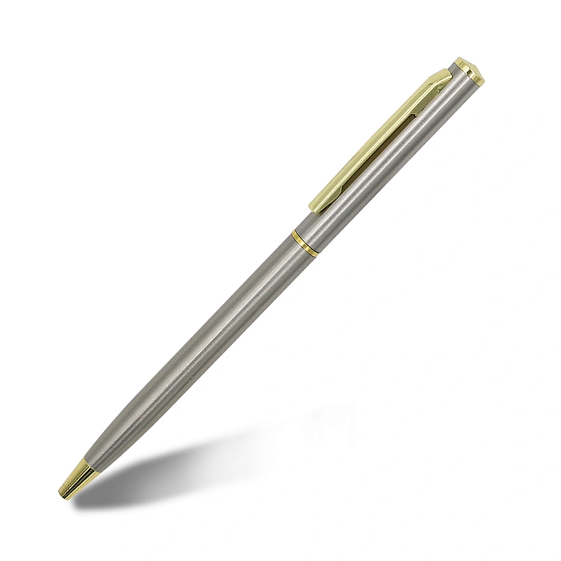 Hot sale Twisted design thin pen holder elegent metal pen custom logo multi color ballpoint pen