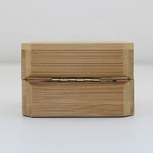 Square natural bamboo jewelry box with lid gift wooden wedding ring box