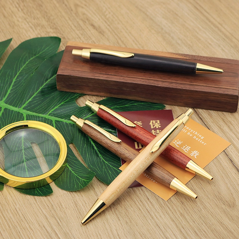 High quality Fashionable Wooden pen Personalized Eco Friendly Click Ball Bamboo Pen