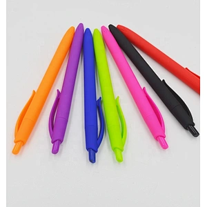 China wholesale Rubberized Barrel Plastic Ball Pen with custom logo pen