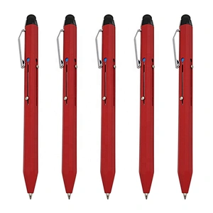 Soft touch  6 sides Pen Stylus With Custom Logo 4 in1 multi color pen 4 color ballpen