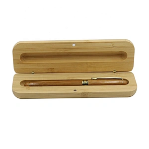 Bamboo Golden medium nib fountain pen  box case pen set gift box