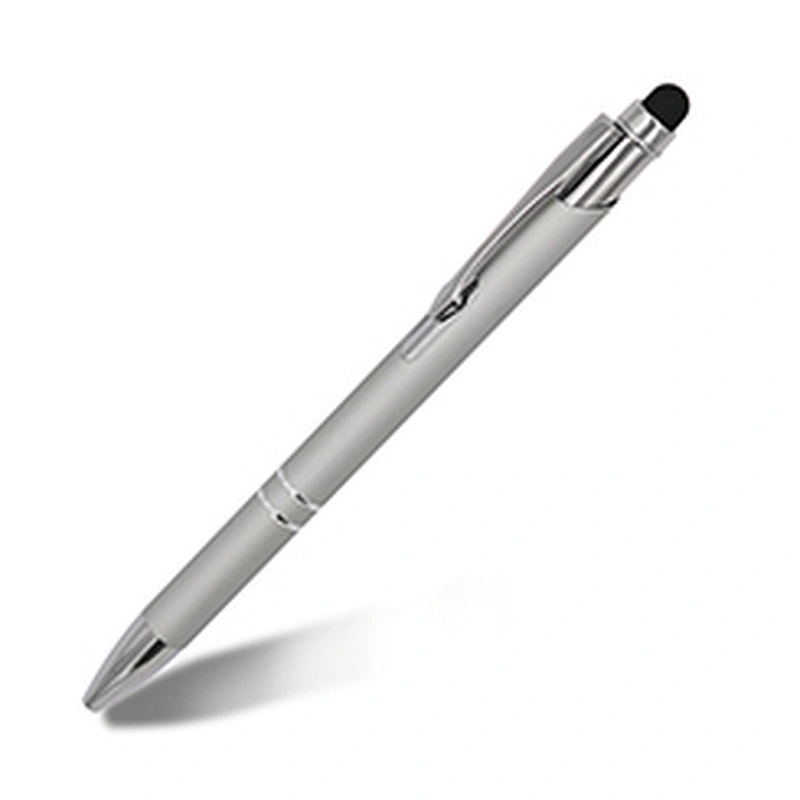2022 Hot sale high quality Cheap stylus ballpoint pen retractable soft rubber touch aluminum rod pen