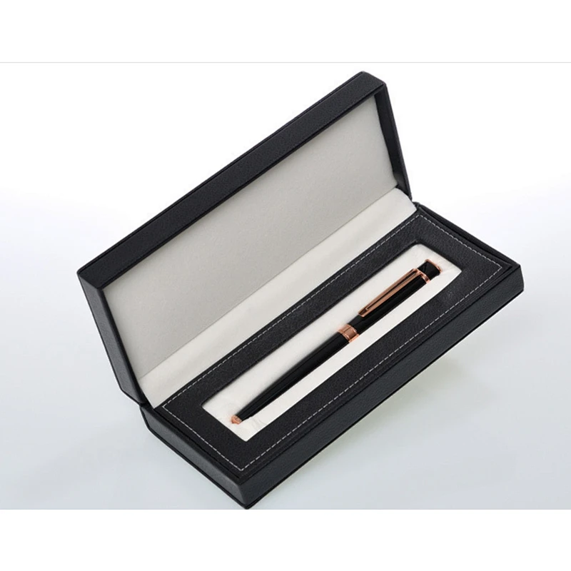 High End Finished  PU Gift Pen Box Black  Luxury Pen Case For Fountain Pen