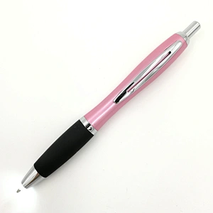 Hot sale cheap stationary accessories pen Click Metal Led Light pen Ballpoint pen