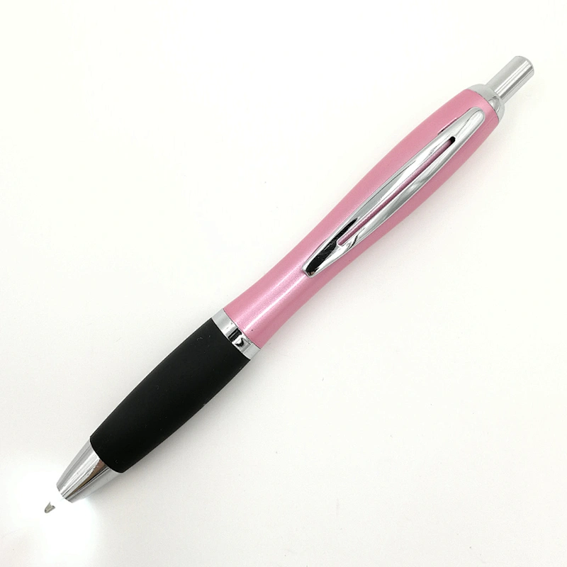 Hot sale cheap stationary accessories pen Click Metal Led Light pen Ballpoint pen