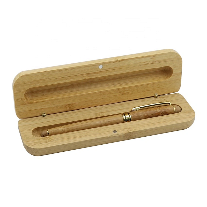 2 Pieces Executive Bamboo Roller Pen with Bamboo Storage Case Bamboo pen with box
