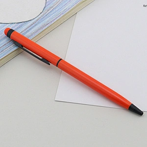 Matching stylus color custom logo  2 in 1 ball pen slim metal pen metal ball