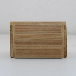 Square natural bamboo jewelry box with lid gift wooden wedding ring box