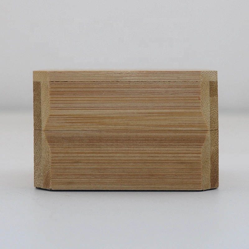Square natural bamboo jewelry box with lid gift wooden wedding ring box