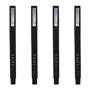 Cheap rubber square hotel pen with custom logo soft touch pen