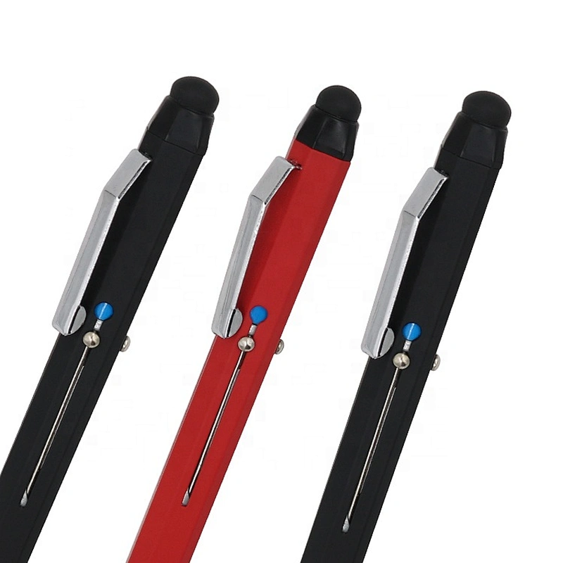Soft touch  6 sides Pen Stylus With Custom Logo 4 in1 multi color pen 4 color ballpen