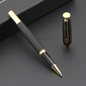 2022 Promotional black metal pen with gold clip business luxury roller fountain pen
