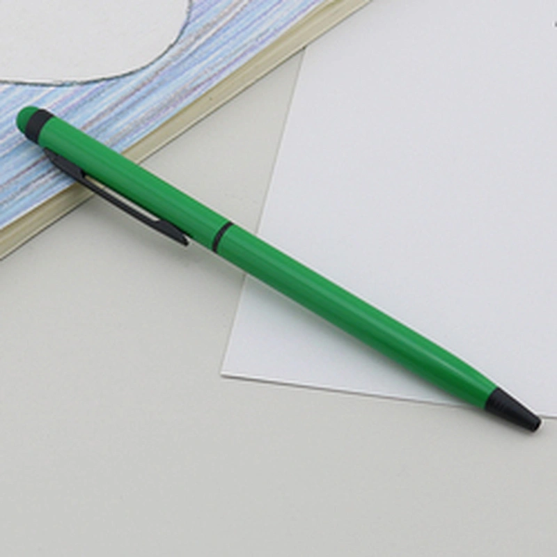 Matching stylus color custom logo  2 in 1 ball pen slim metal pen metal ball