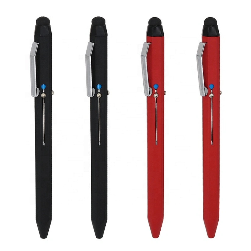 Soft touch  6 sides Pen Stylus With Custom Logo 4 in1 multi color pen 4 color ballpen