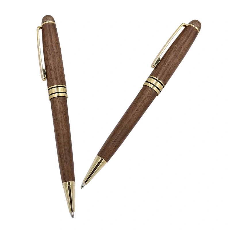 Hot selling wooden pen with metal decorate