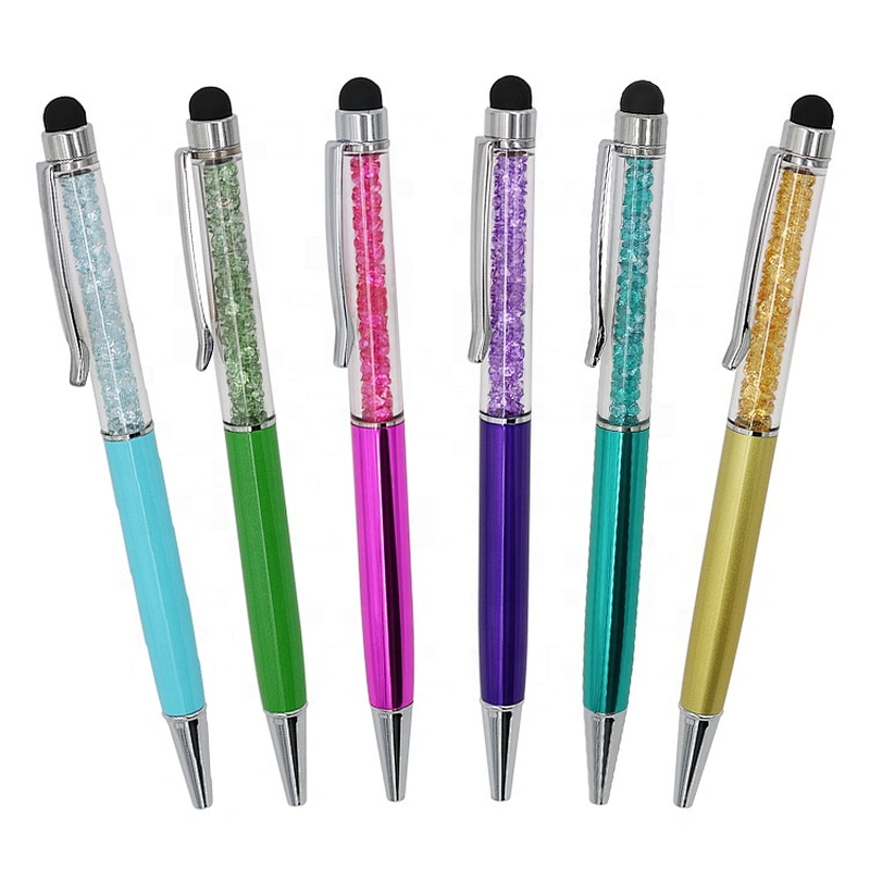 Ready to Ship Custom metal Stylus Pen With Crystal pen customise logo