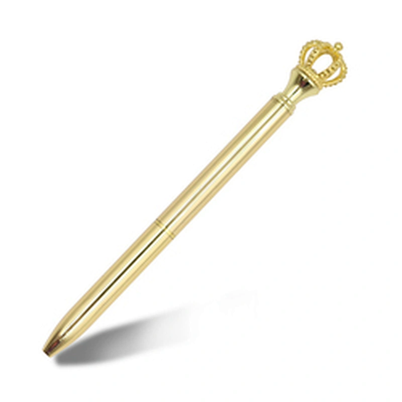 China professional manufacturer metal crown pen with shiny trims black blue ink beautiful gift pen
