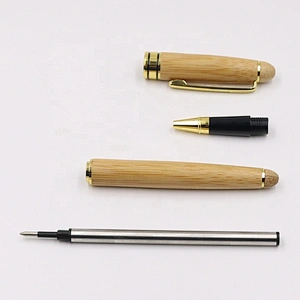 2 Pieces Executive Bamboo Roller Pen with Bamboo Storage Case Bamboo pen with box