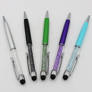 Ready to Ship Custom metal Stylus Pen With Crystal pen customise logo