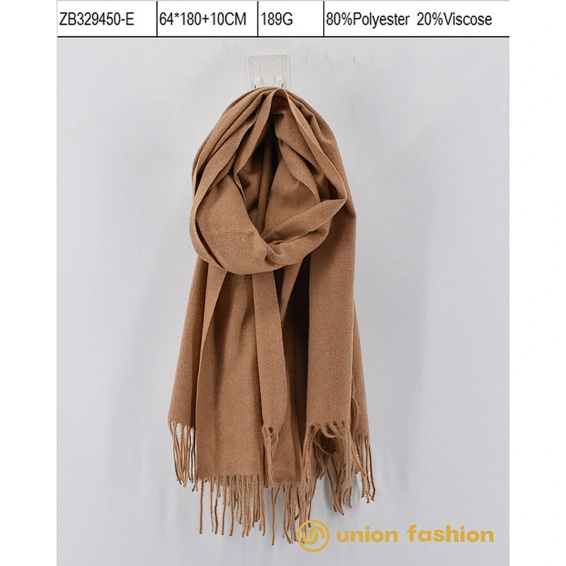Wholesale Luxury Womens And Mens Knitting Scarf  Winter Solid Tassel Scarf for Ladies Woven Big Size Scarf Plain Dyed