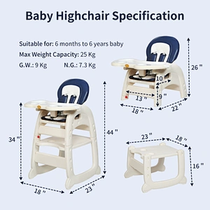 Multi-function Adjustable kids chair removable baby feeding highchair