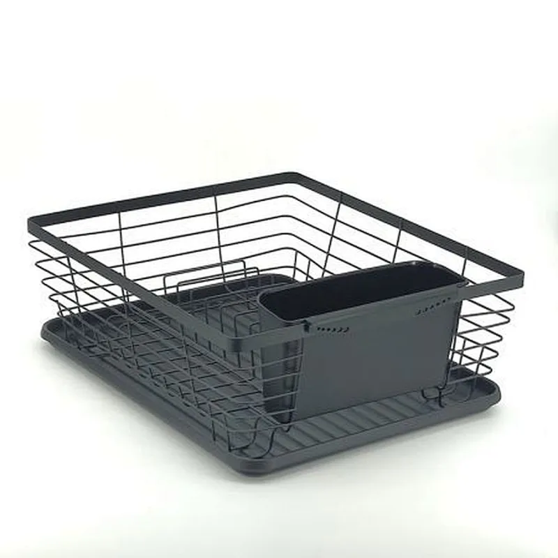 Dish Drainer Rack, Small Capacity Dish Drying Rack with Tray and Dish Drainer for Kitchen, Any Color Tray and Tool holder, Modern Design, 1 Layer, Simple Style