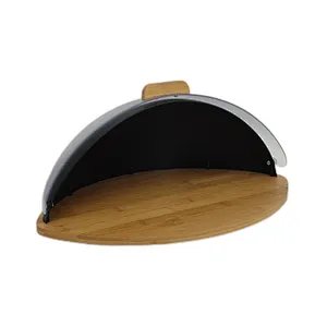 Olive Shape Bread bin, Bamboo Cutting Board, Large Space