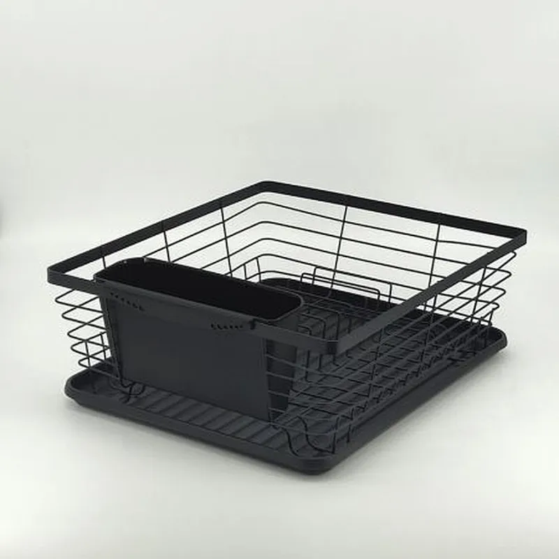 Dish Drainer Rack, Small Capacity Dish Drying Rack with Tray and Dish Drainer for Kitchen, Any Color Tray and Tool holder, Modern Design, 1 Layer, Simple Style