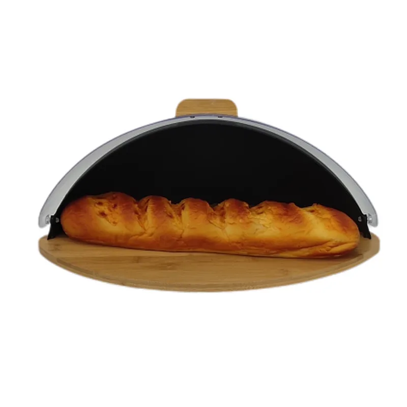 Olive Shape Bread bin, Bamboo Cutting Board, Large Space