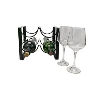 Countertop Wine Rack, 3 Layers Wine Storage Holder, Freestanding Metal Tabletop Stand with Modern Design, Simple Wine Bottle Holder For Kitchen And Home Decor, Bar Cabinet